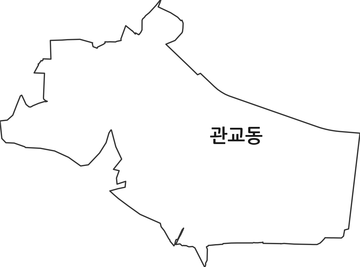 인천광역시 미추홀구 관교동 법정동 행정구역 경계 지도