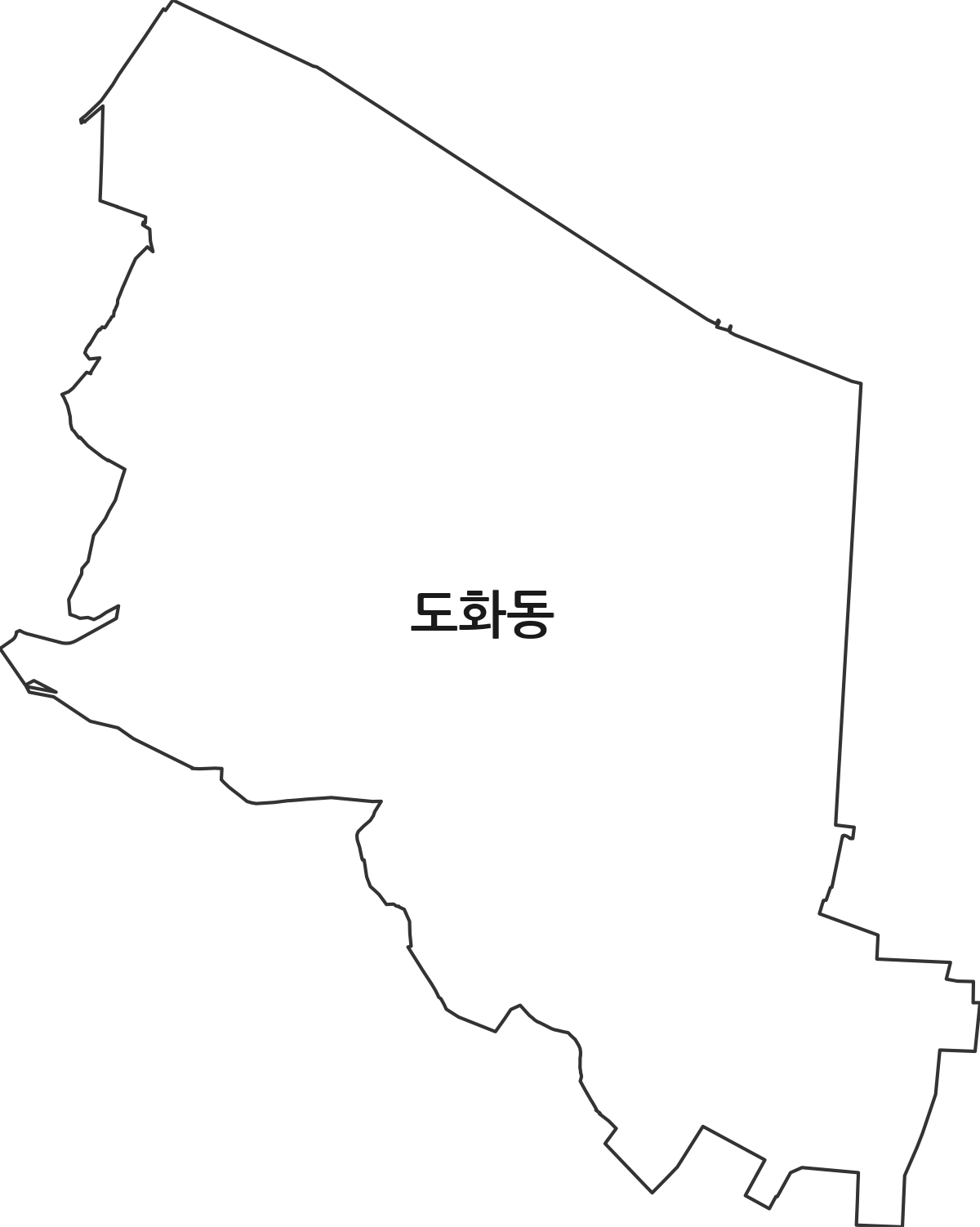 인천광역시 미추홀구 도화동 법정동 행정구역 경계 지도