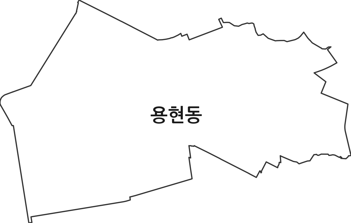 인천광역시 미추홀구 용현동 법정동 행정구역 경계 지도