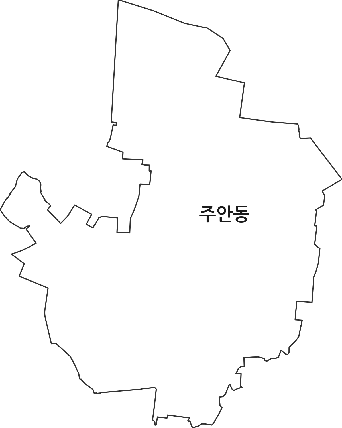 인천광역시 미추홀구 주안동 법정동 행정구역 경계 지도
