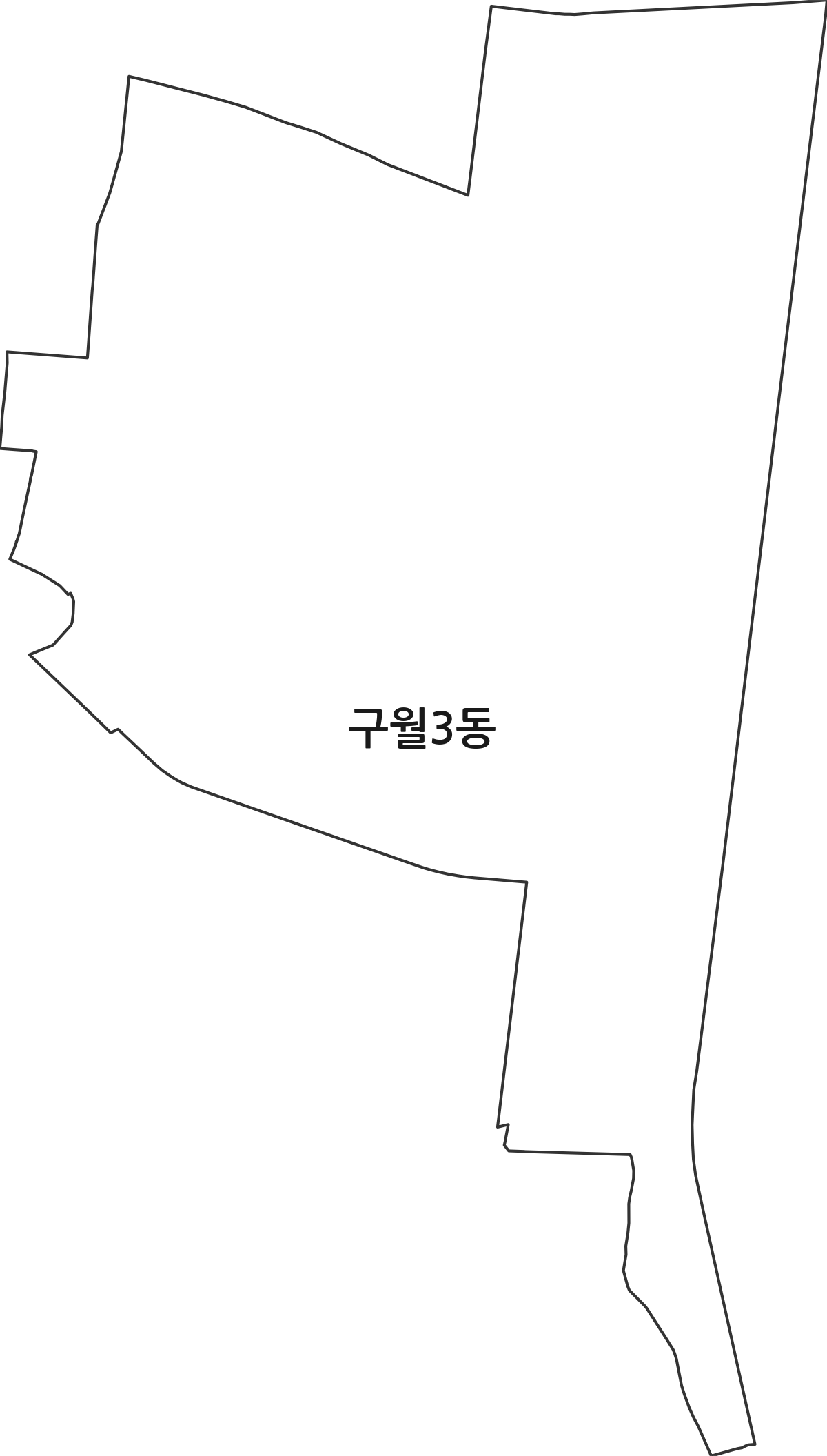 인천광역시 남동구 구월3동 행정동 행정구역 경계 지도