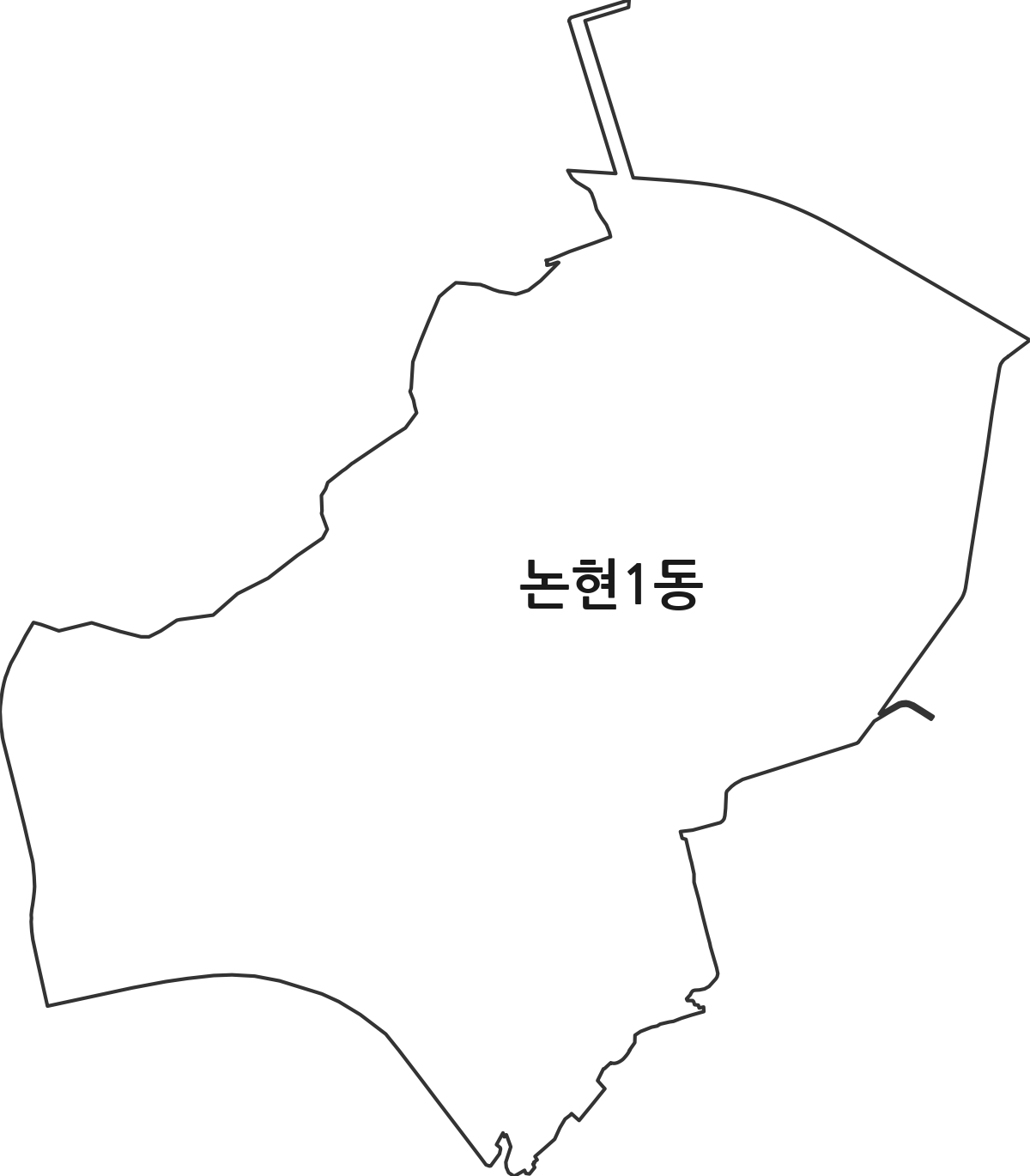 인천광역시 남동구 논현1동 행정동 행정구역 경계 지도