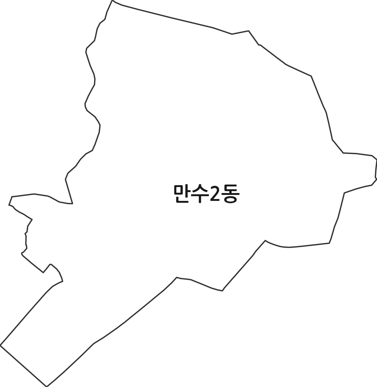 인천광역시 남동구 만수2동 행정동 행정구역 경계 지도