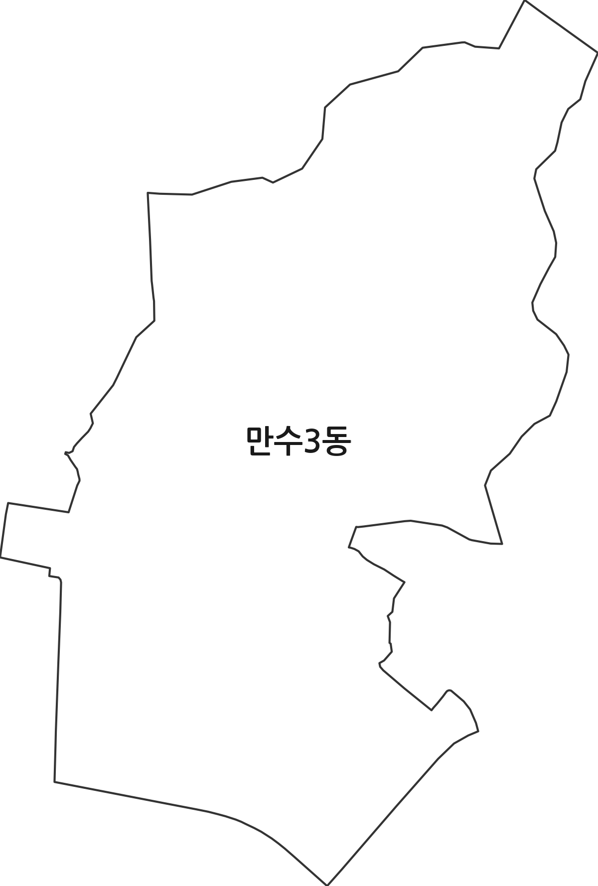 인천광역시 남동구 만수3동 행정동 행정구역 경계 지도