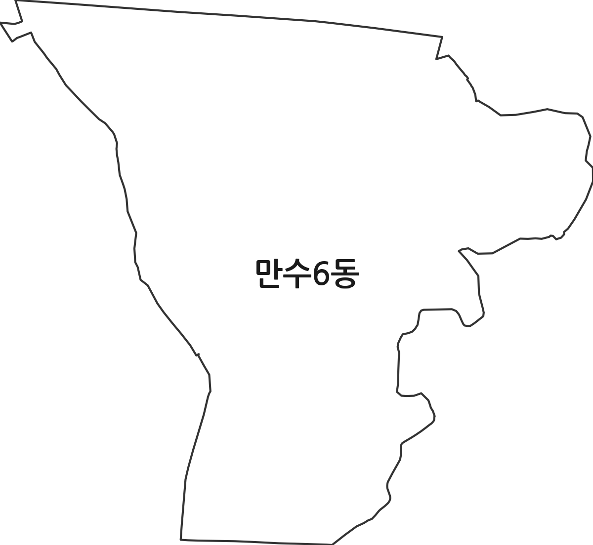 인천광역시 남동구 만수6동 행정동 행정구역 경계 지도