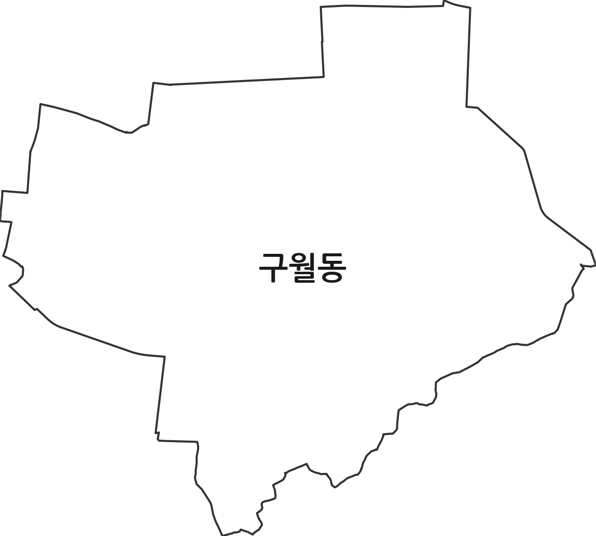 인천광역시 남동구 구월동 법정동 행정구역 경계 지도