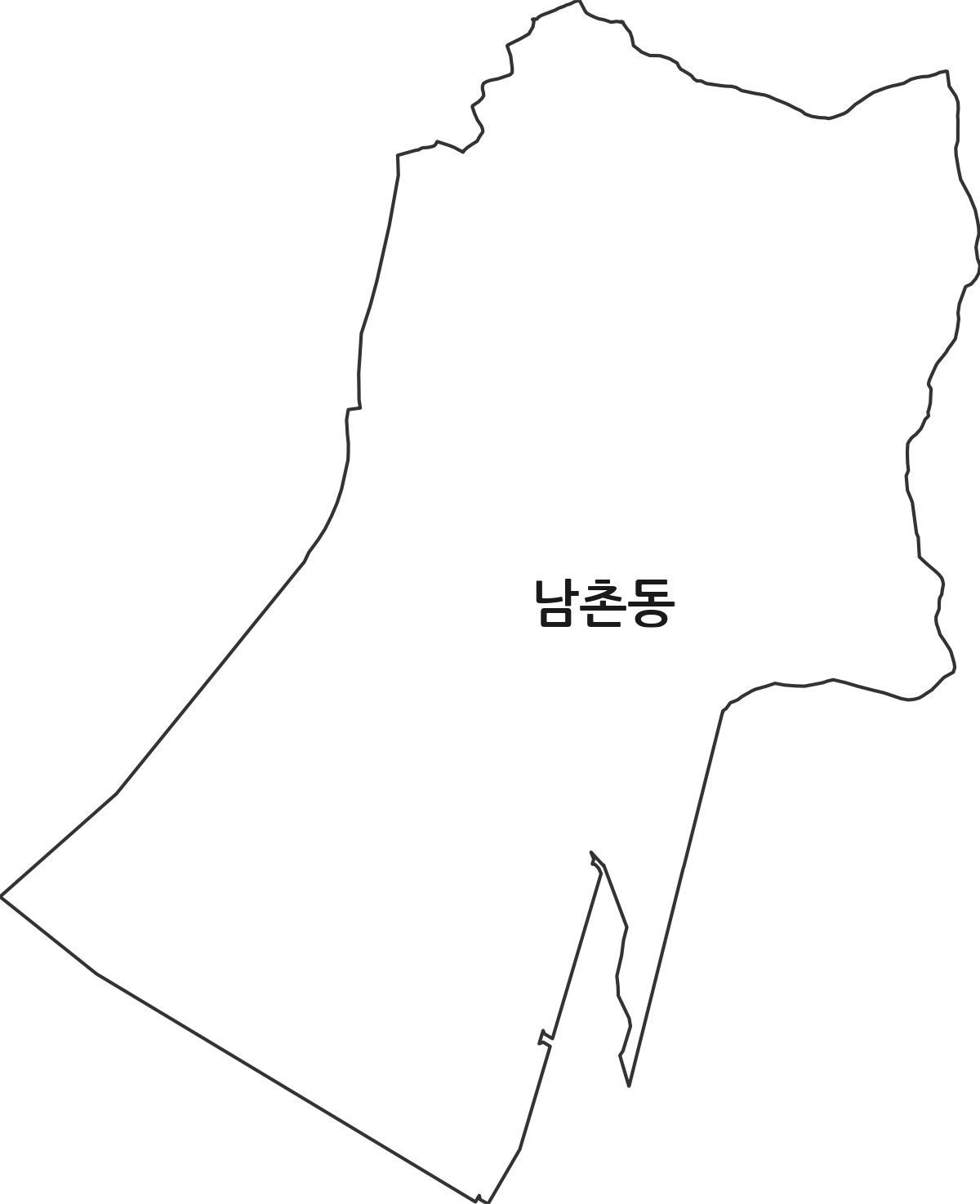 인천광역시 남동구 남촌동 법정동 행정구역 경계 지도
