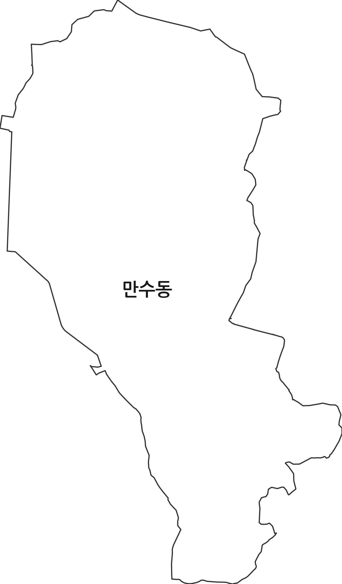 인천광역시 남동구 만수동 법정동 행정구역 경계 지도