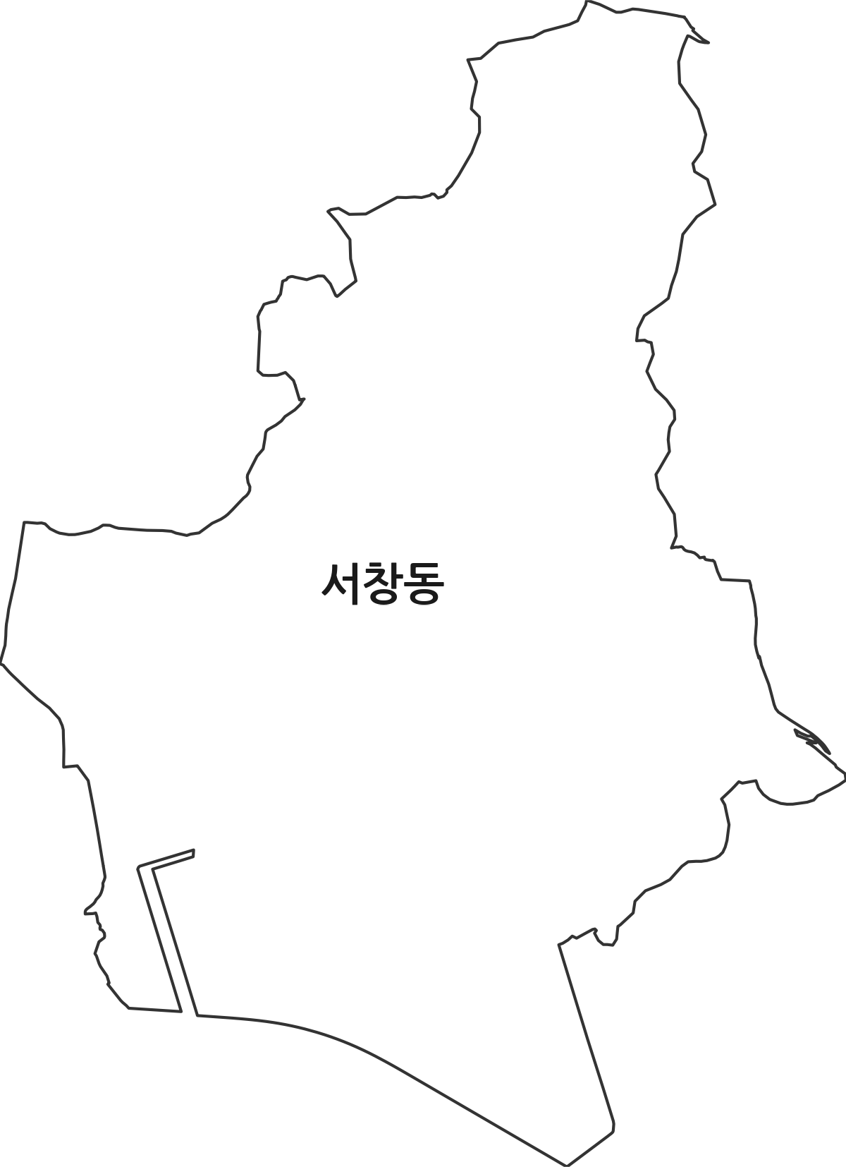 인천광역시 남동구 서창동 법정동 행정구역 경계 지도
