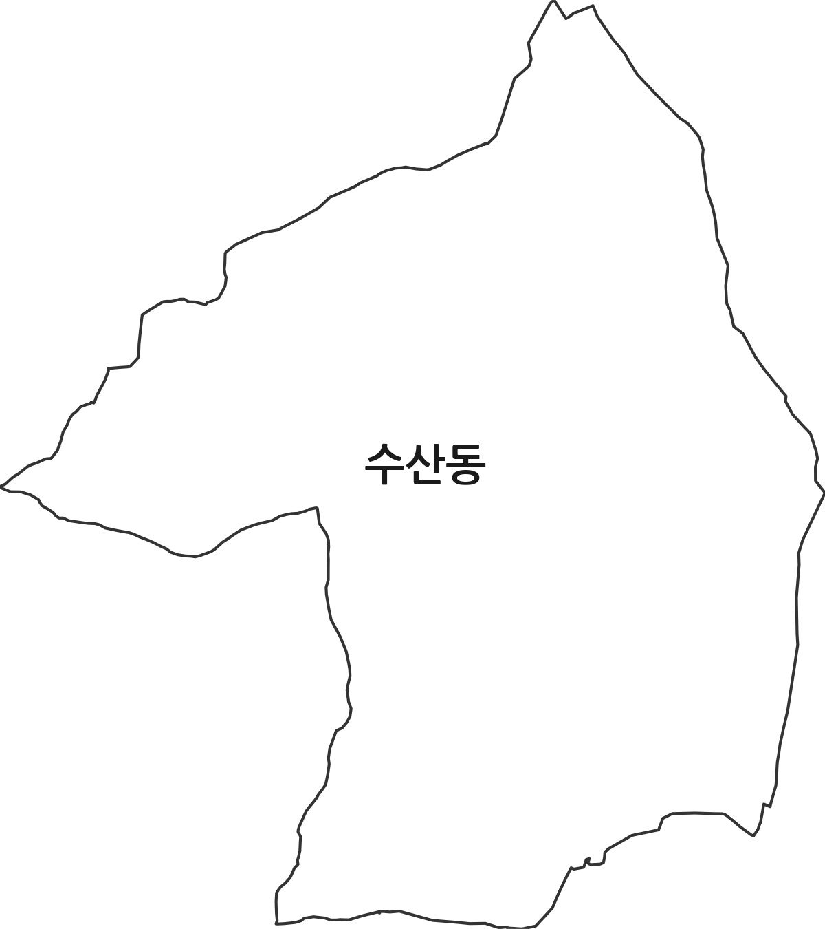 인천광역시 남동구 수산동 법정동 행정구역 경계 지도