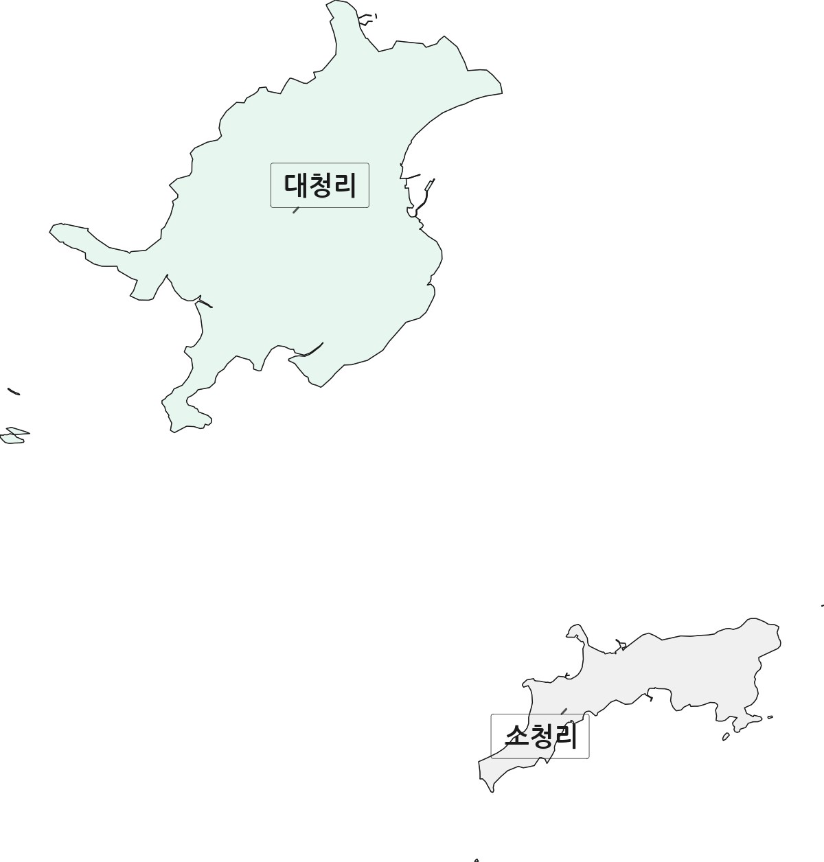 인천광역시 옹진군 대청면 법정동 리 구분 행정구역 경계 지도