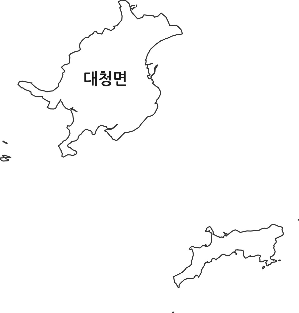 인천광역시 옹진군 대청면 법정동 행정구역 경계 지도