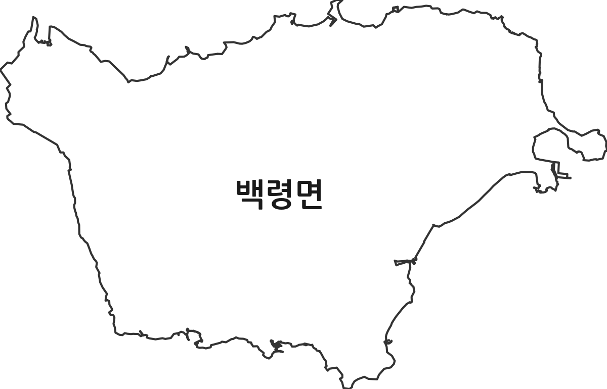 인천광역시 옹진군 백령면 법정동 행정구역 경계 지도