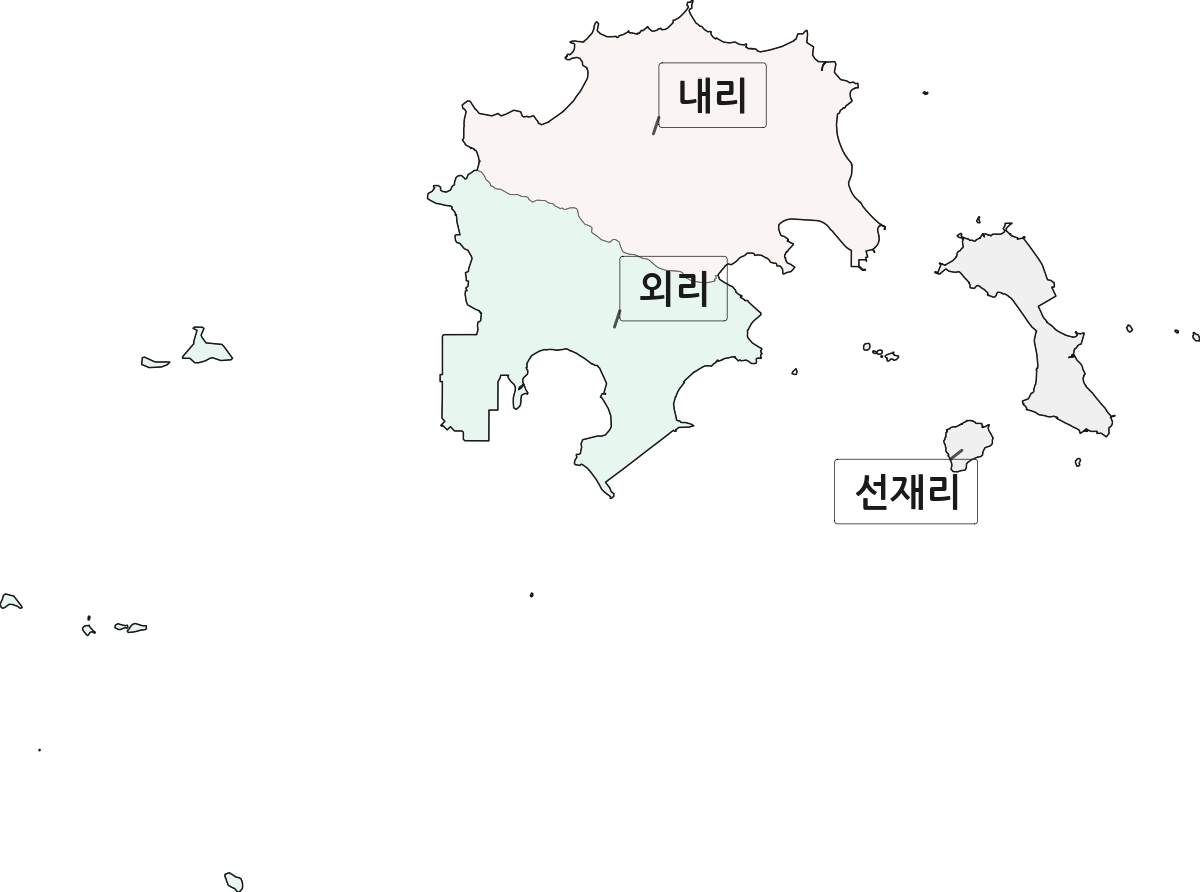 인천광역시 옹진군 영흥면 법정동 리 구분 행정구역 경계 지도