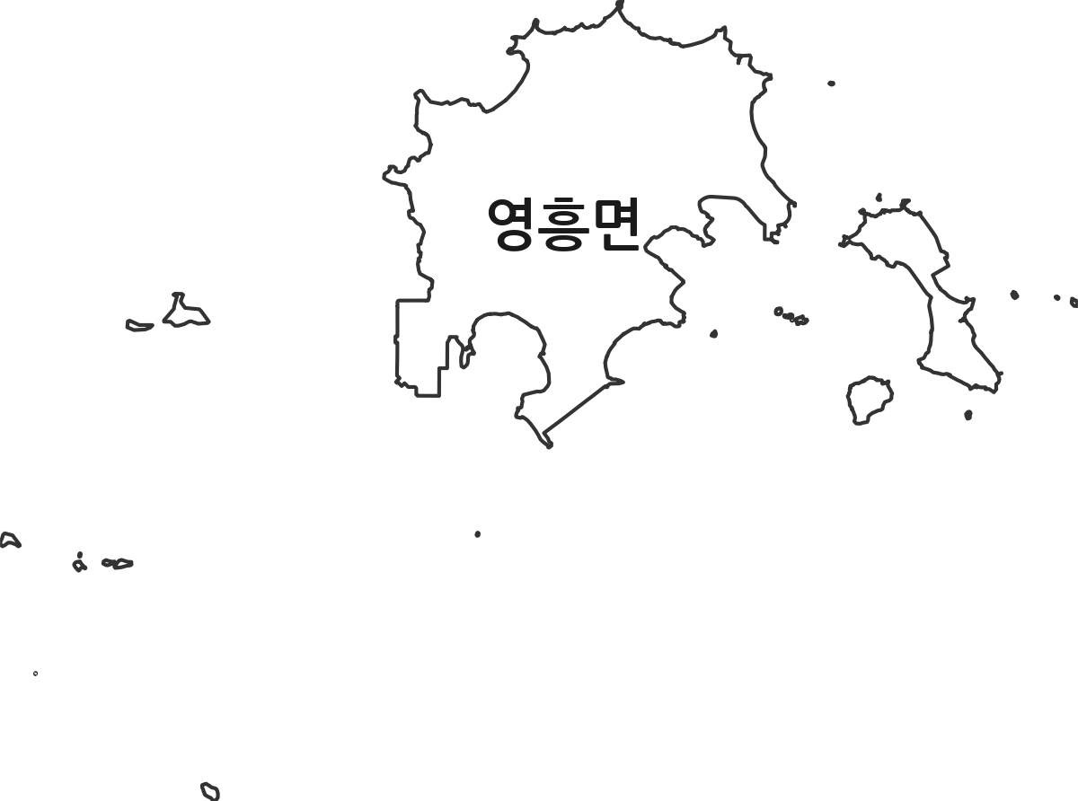 인천광역시 옹진군 영흥면 법정동 행정구역 경계 지도