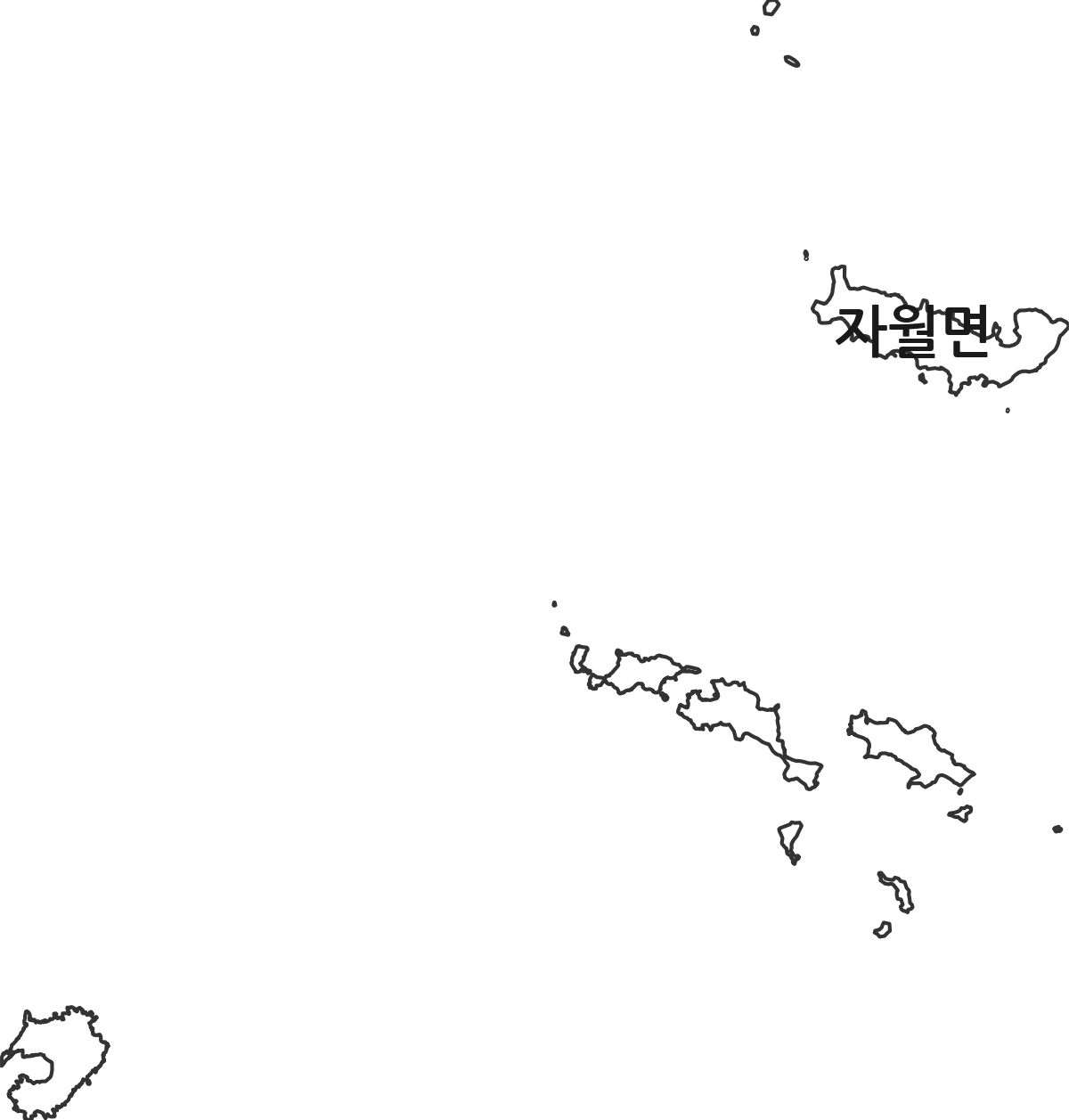 인천광역시 옹진군 자월면 법정동 행정구역 경계 지도