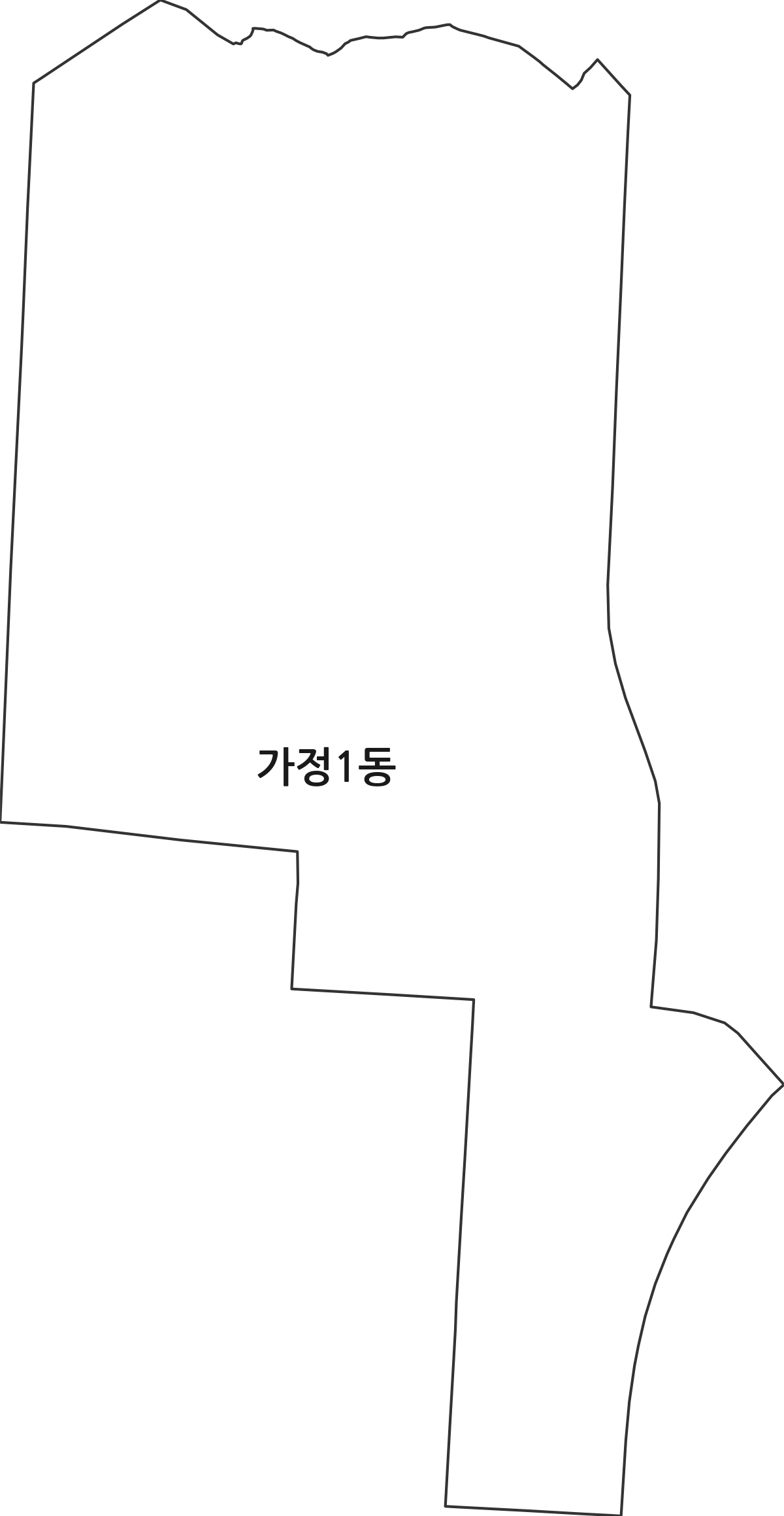 인천광역시 서구 가정1동 행정동 행정구역 경계 지도