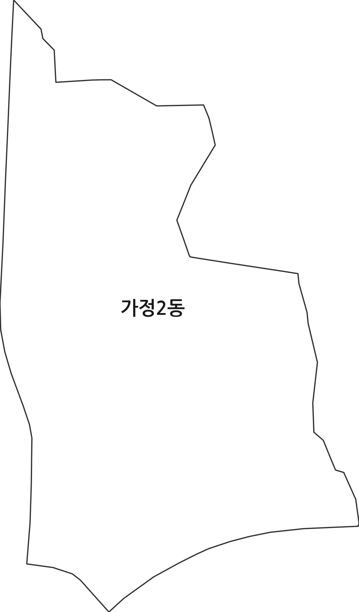 인천광역시 서구 가정2동 행정동 행정구역 경계 지도