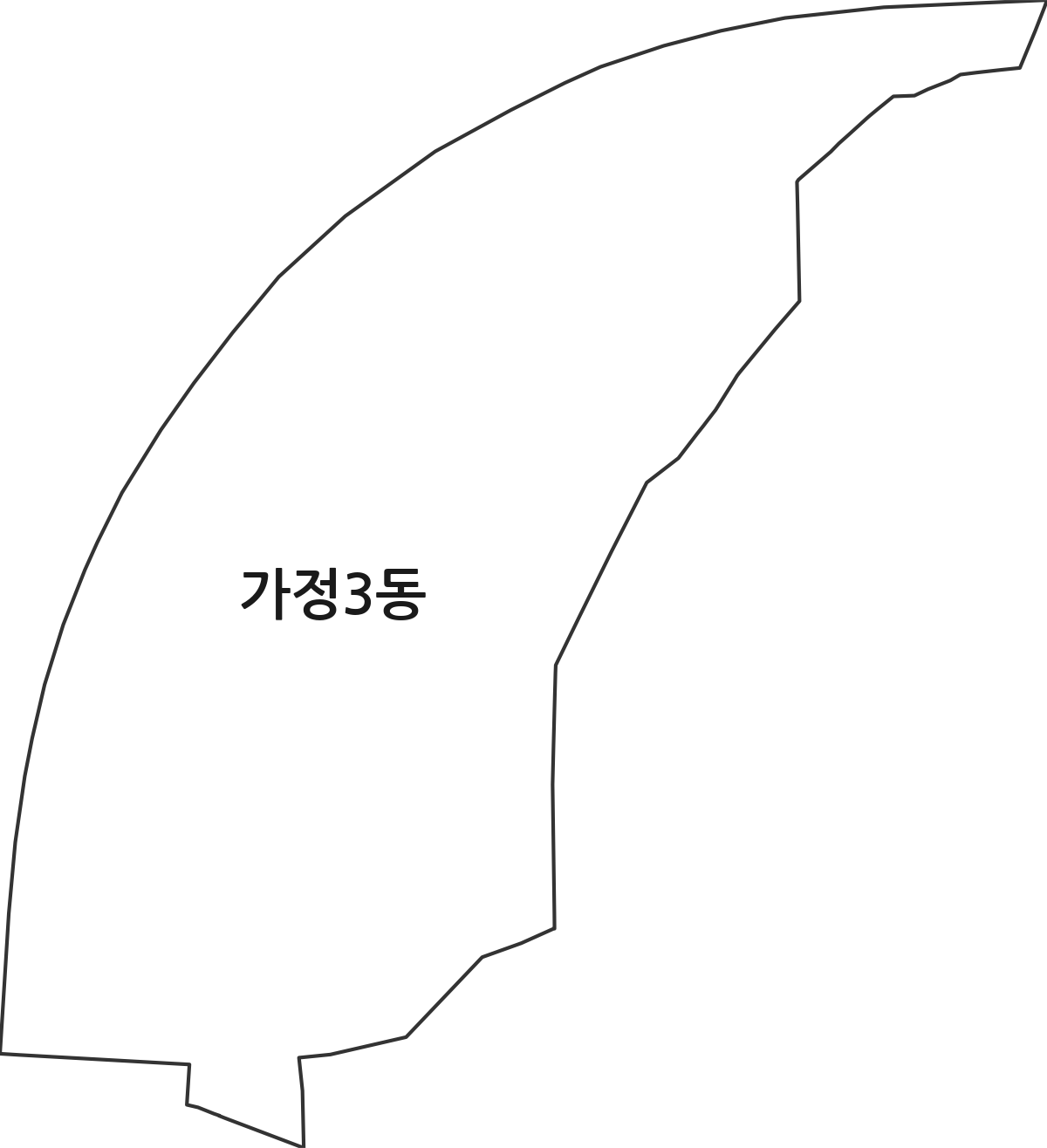 인천광역시 서구 가정3동 행정동 행정구역 경계 지도