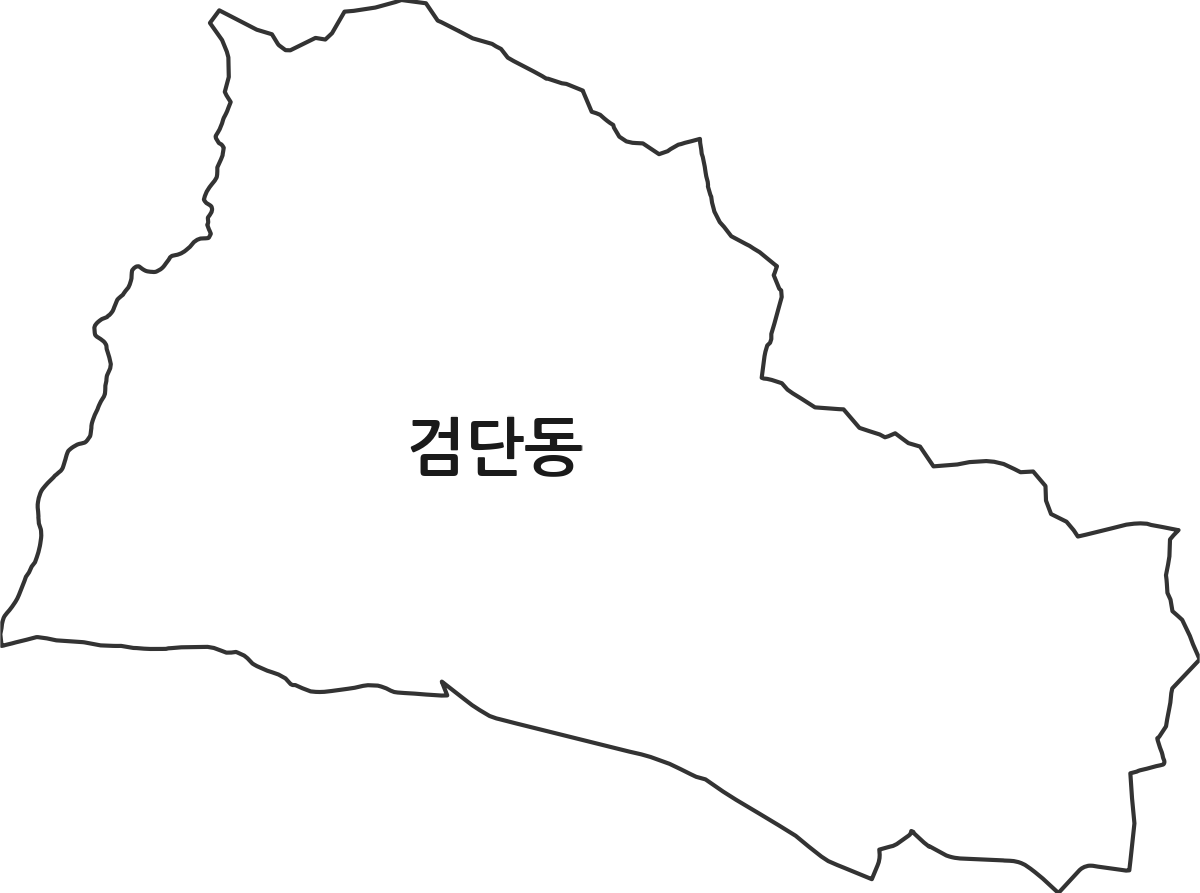 인천광역시 서구 검단동 행정동 행정구역 경계 지도