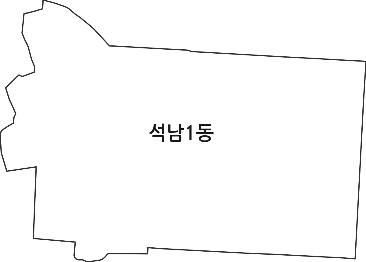 인천광역시 서구 석남1동 행정동 행정구역 경계 지도