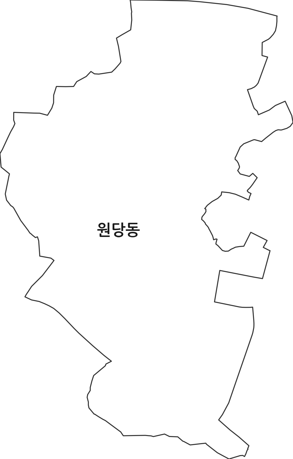 인천광역시 서구 원당동 행정동 행정구역 경계 지도