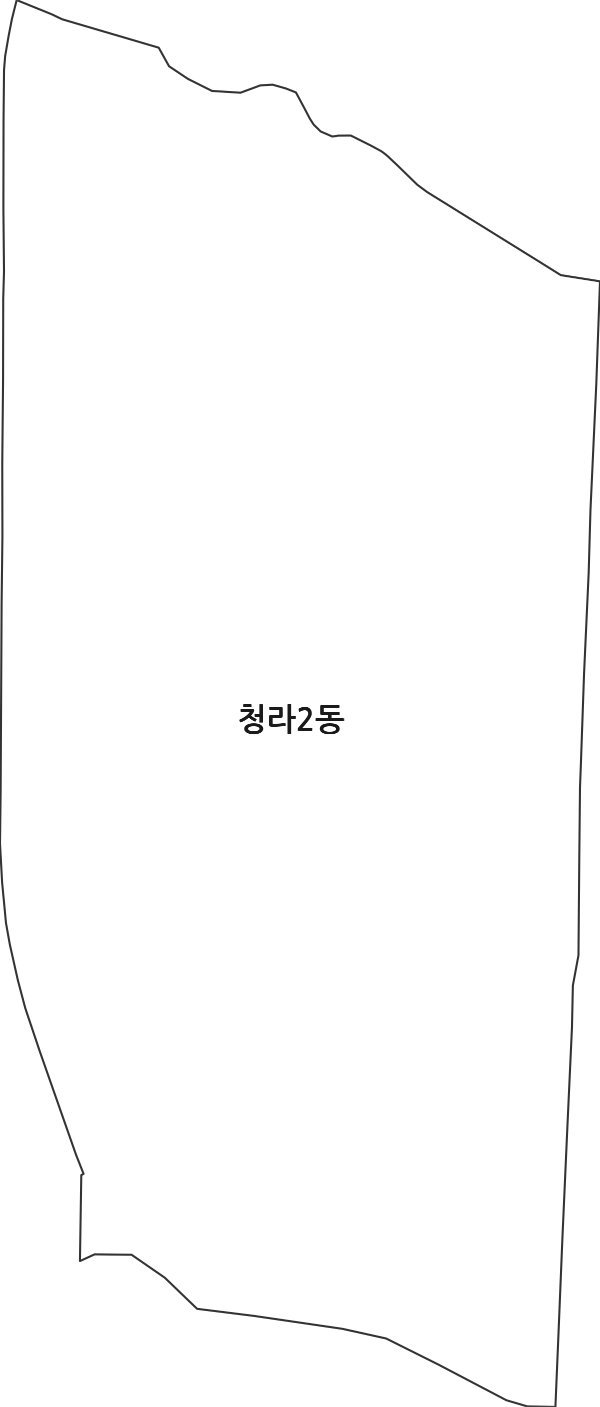 인천광역시 서구 청라2동 행정동 행정구역 경계 지도