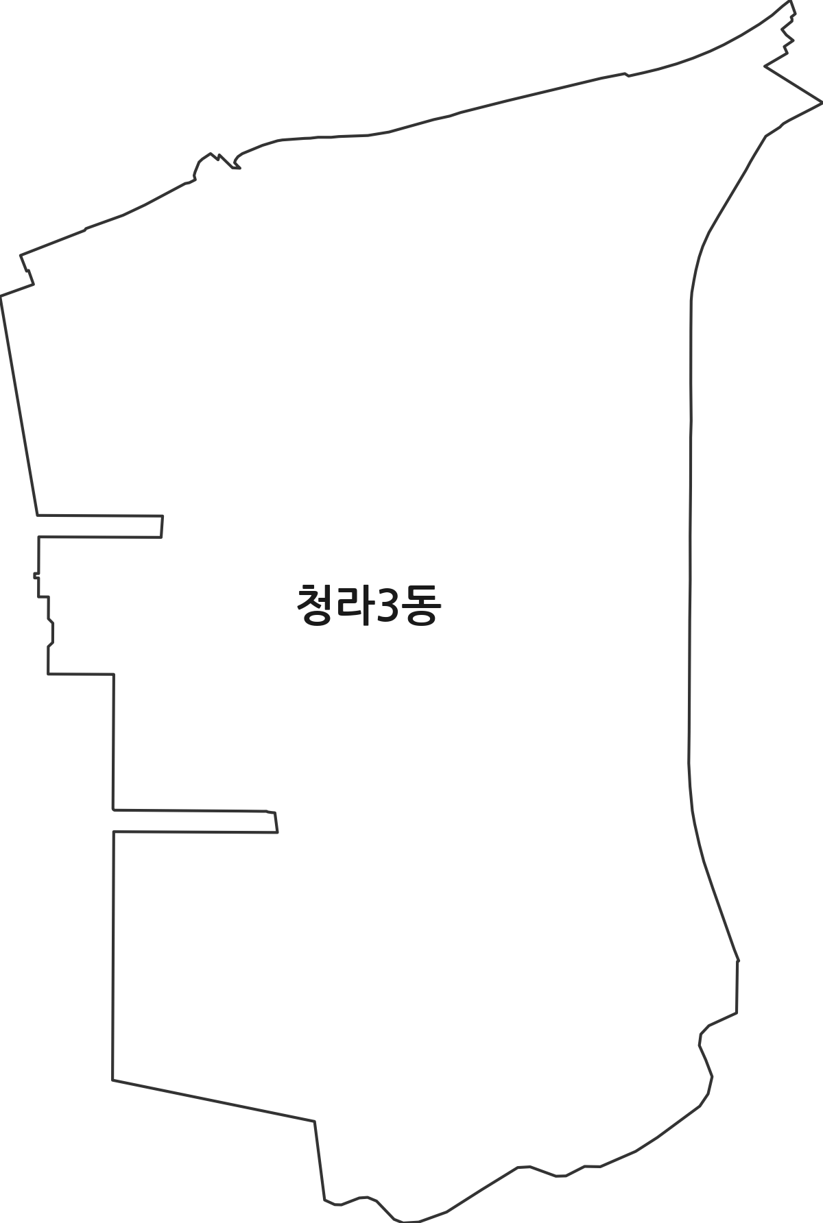 인천광역시 서구 청라3동 행정동 행정구역 경계 지도