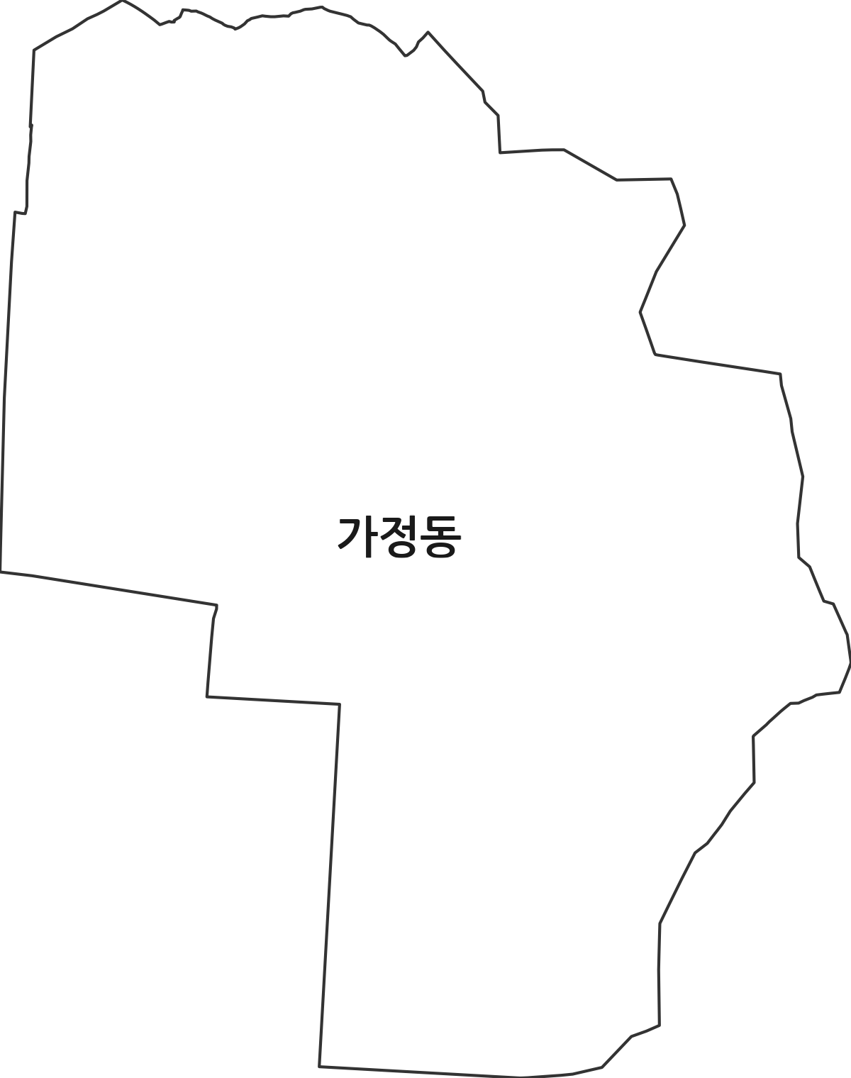 인천광역시 서구 가정동 법정동 행정구역 경계 지도