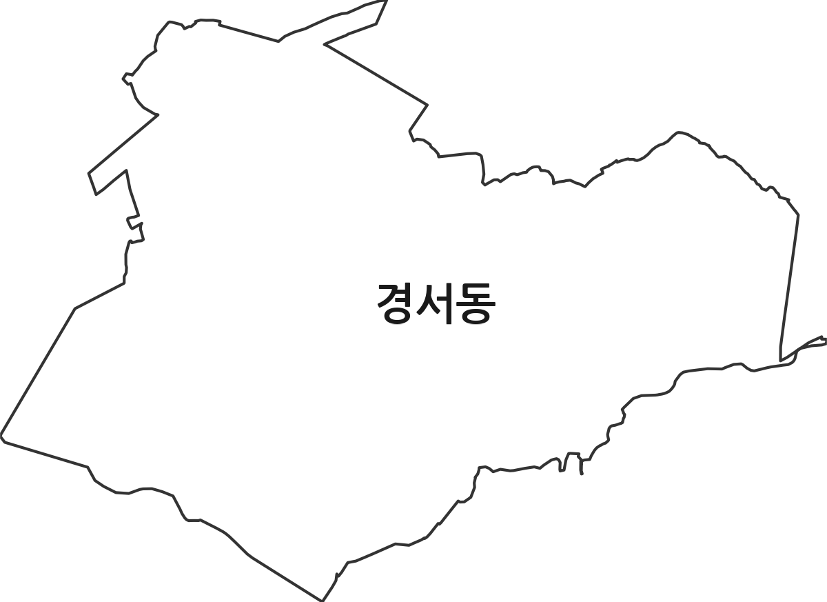 인천광역시 서구 경서동 법정동 행정구역 경계 지도