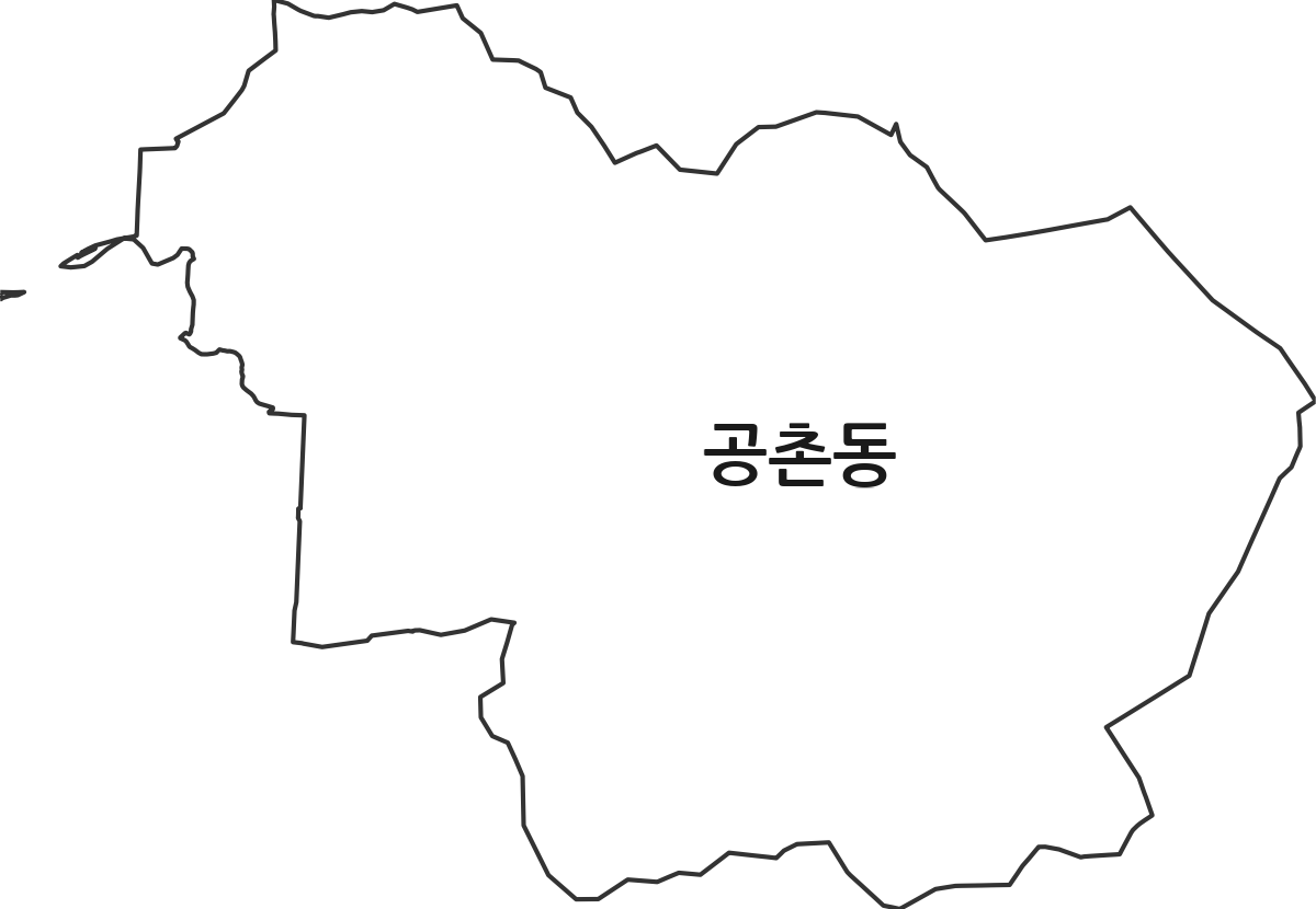 인천광역시 서구 공촌동 법정동 행정구역 경계 지도