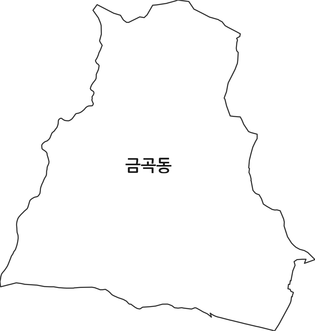 인천광역시 서구 금곡동 법정동 행정구역 경계 지도