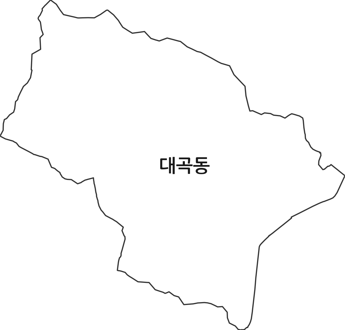 인천광역시 서구 대곡동 법정동 행정구역 경계 지도
