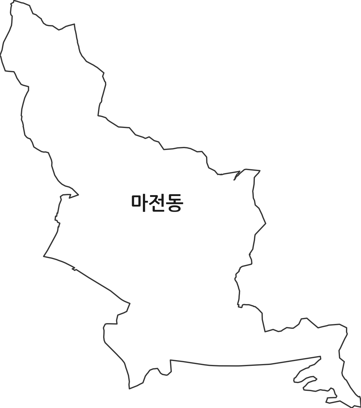 인천광역시 서구 마전동 법정동 행정구역 경계 지도