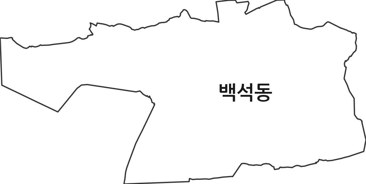 인천광역시 서구 백석동 법정동 행정구역 경계 지도