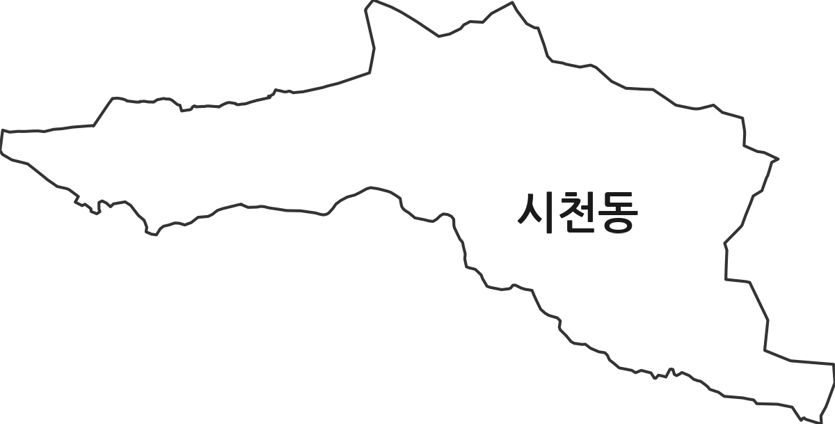 인천광역시 서구 시천동 법정동 행정구역 경계 지도