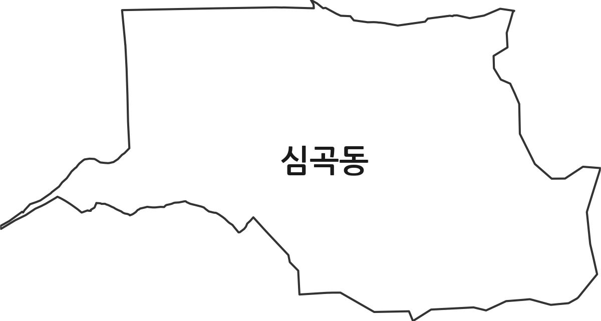 인천광역시 서구 심곡동 법정동 행정구역 경계 지도