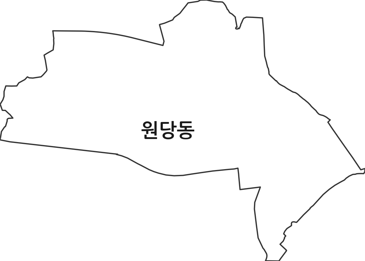 인천광역시 서구 원당동 법정동 행정구역 경계 지도