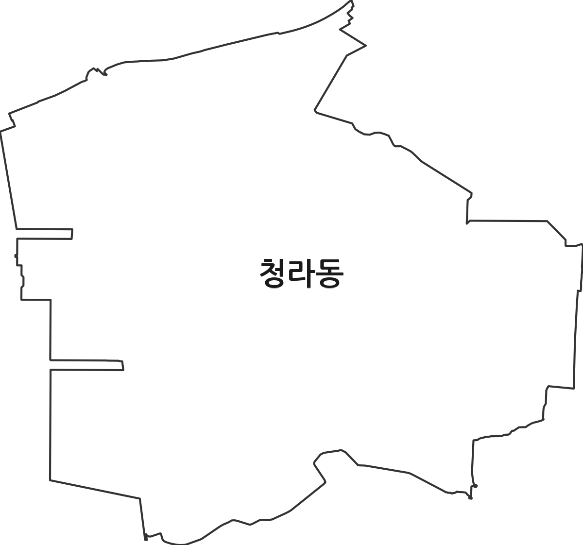 인천광역시 서구 청라동 법정동 행정구역 경계 지도