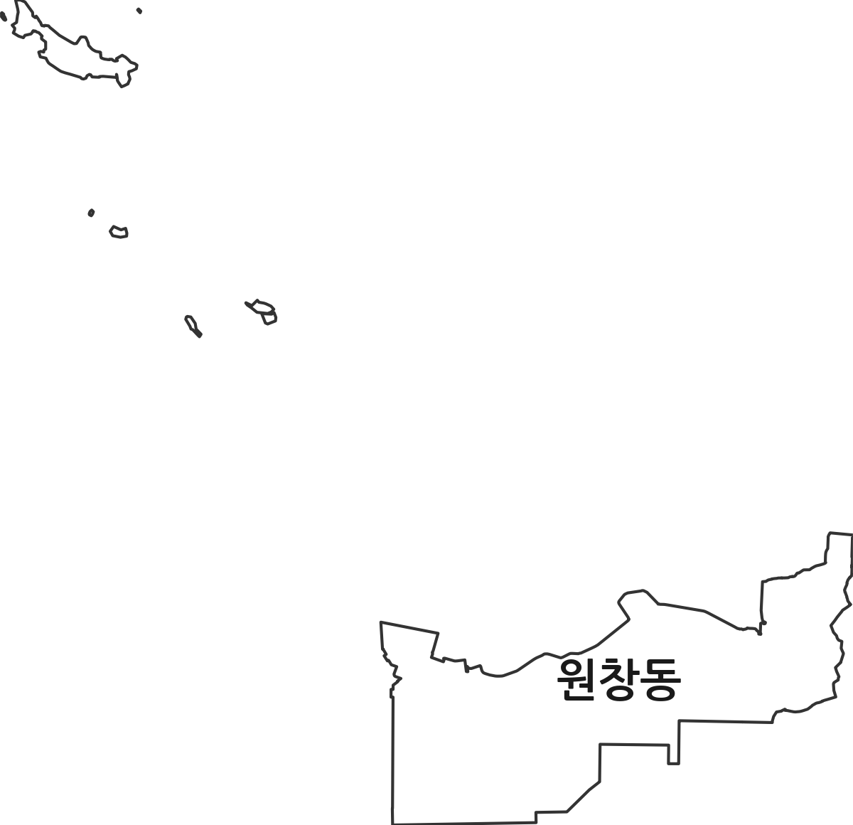 인천광역시 서해구 원창동 법정동 행정구역 경계 지도