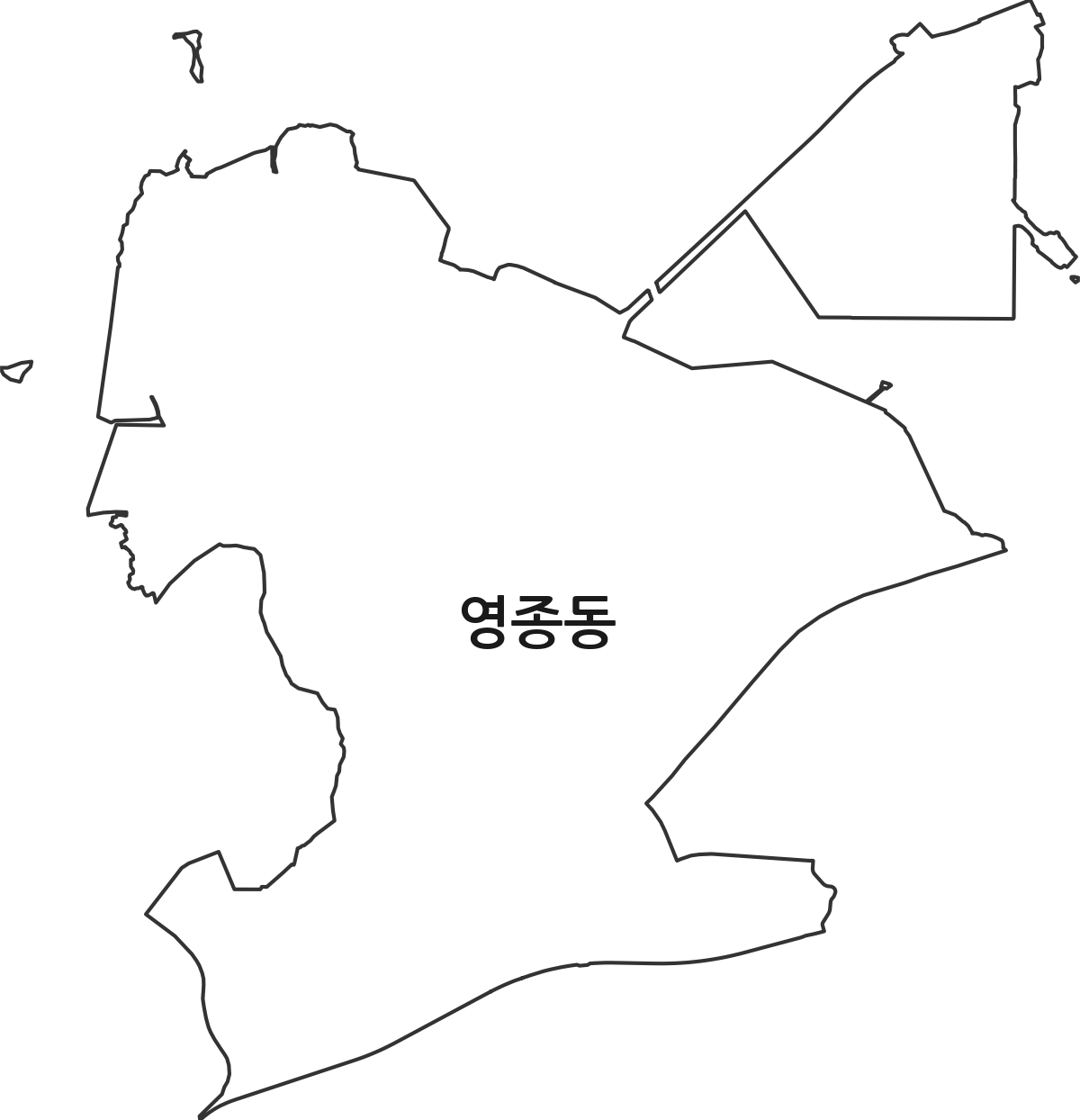 인천광역시 영종구 영종동 행정동 행정구역 경계 지도