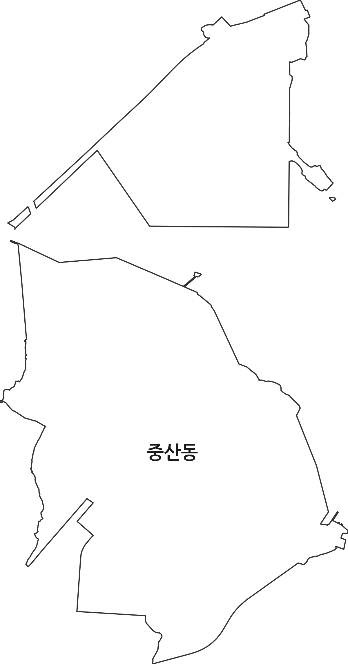 인천광역시 영종구 중산동 법정동 행정구역 경계 지도