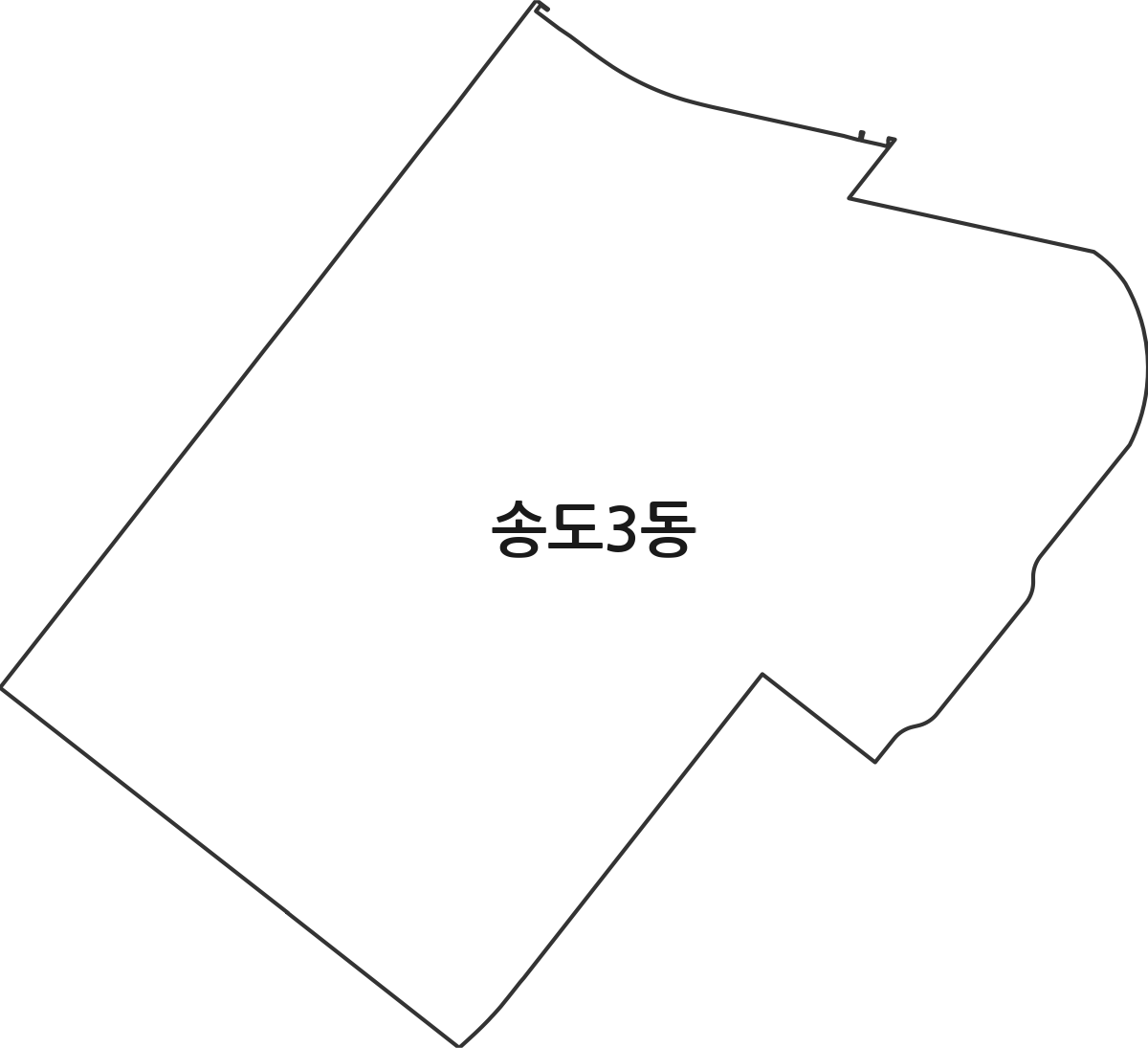 인천광역시 연수구 송도3동 행정동 행정구역 경계 지도
