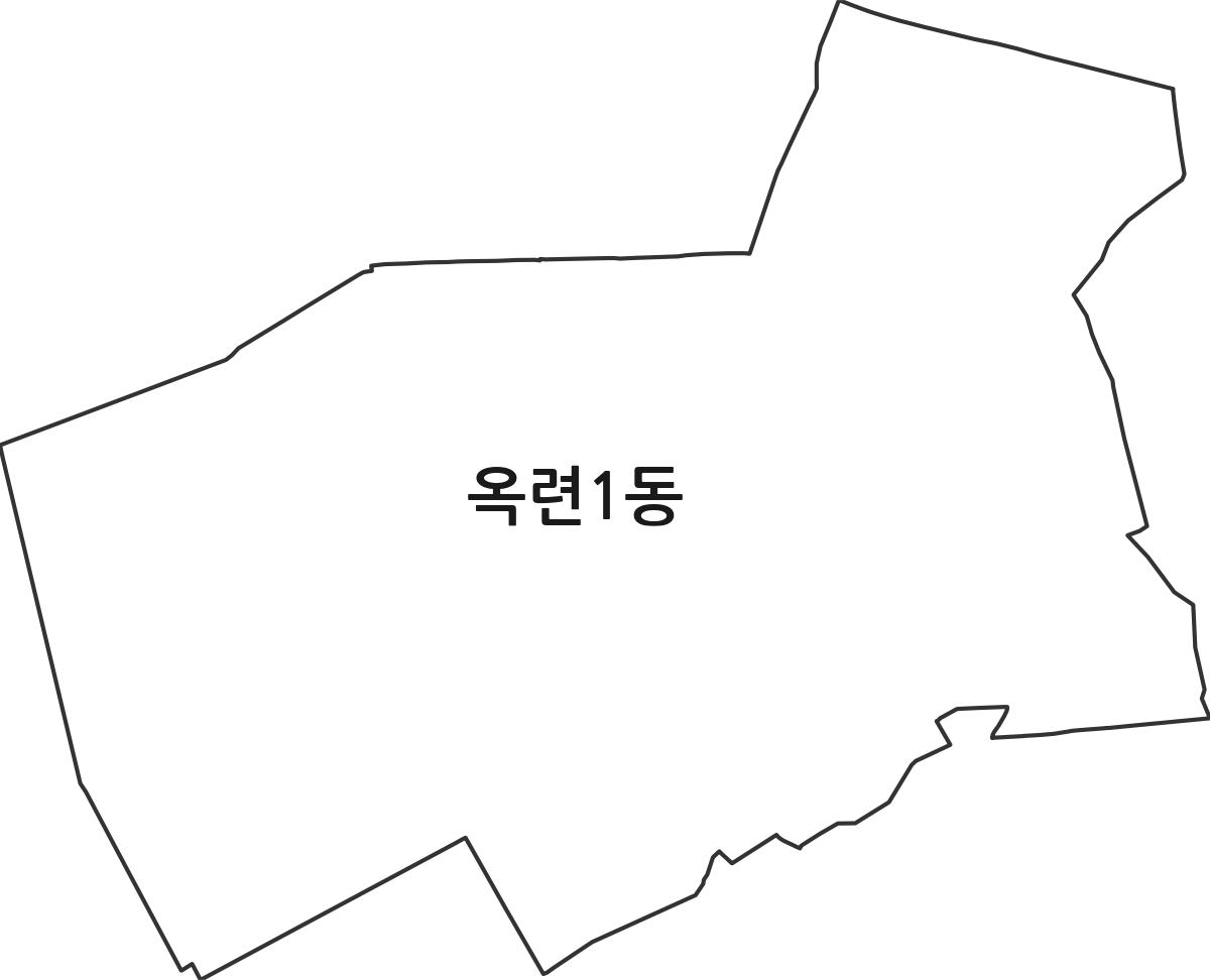 인천광역시 연수구 옥련1동 행정동 행정구역 경계 지도