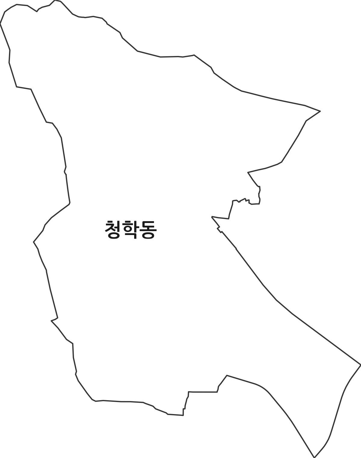인천광역시 연수구 청학동 행정동 행정구역 경계 지도