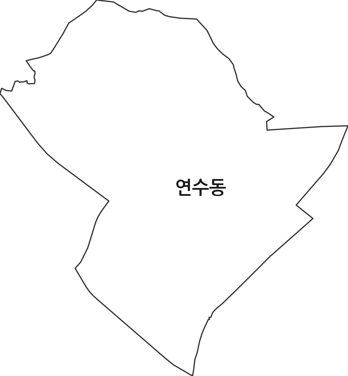 인천광역시 연수구 연수동 법정동 행정구역 경계 지도