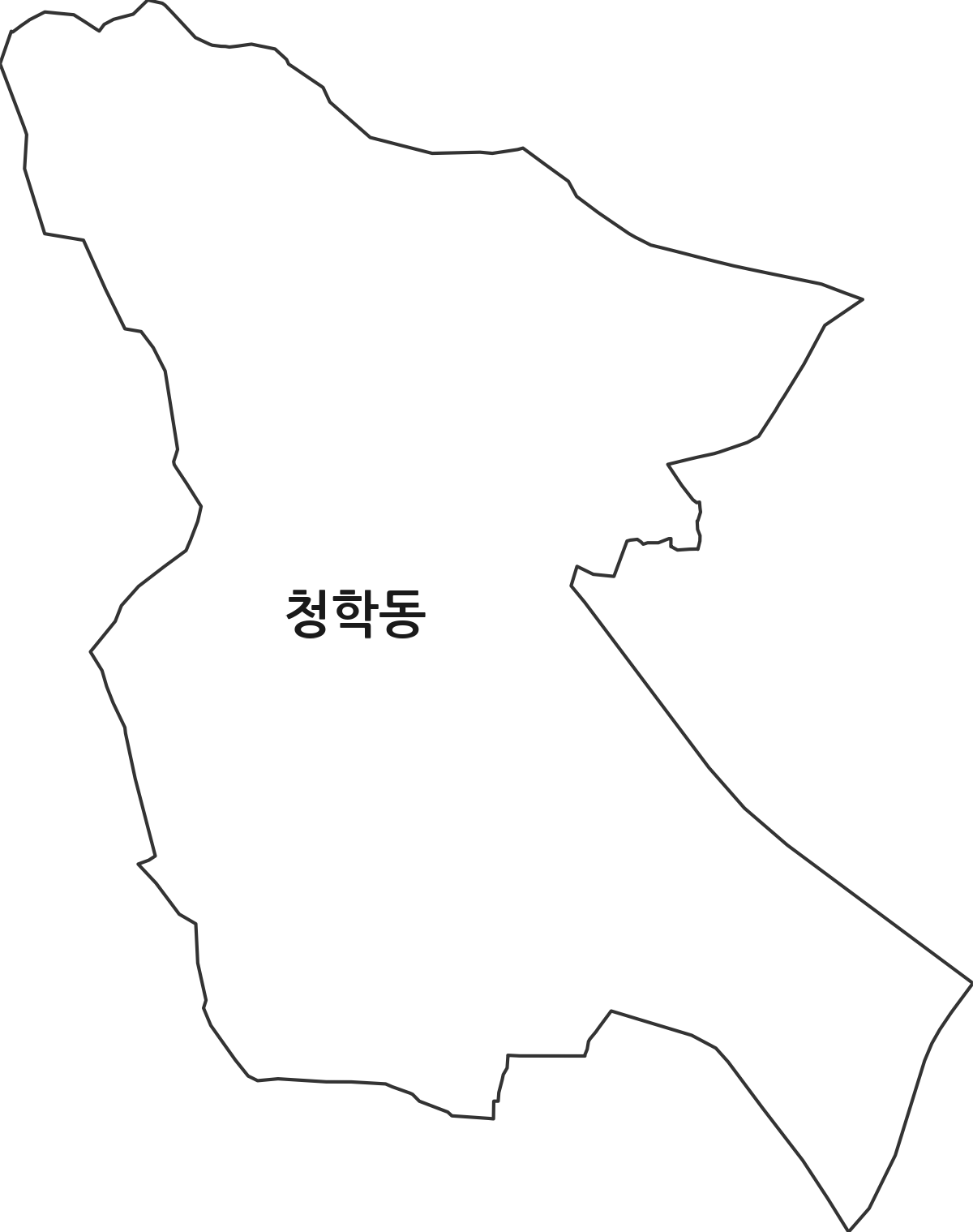 인천광역시 연수구 청학동 법정동 행정구역 경계 지도