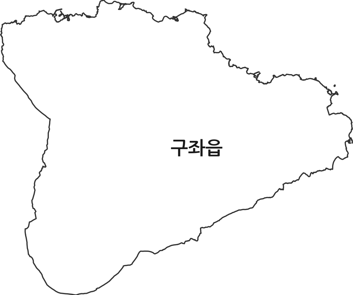 제주특별자치도 제주시 구좌읍 행정동 행정구역 경계 지도