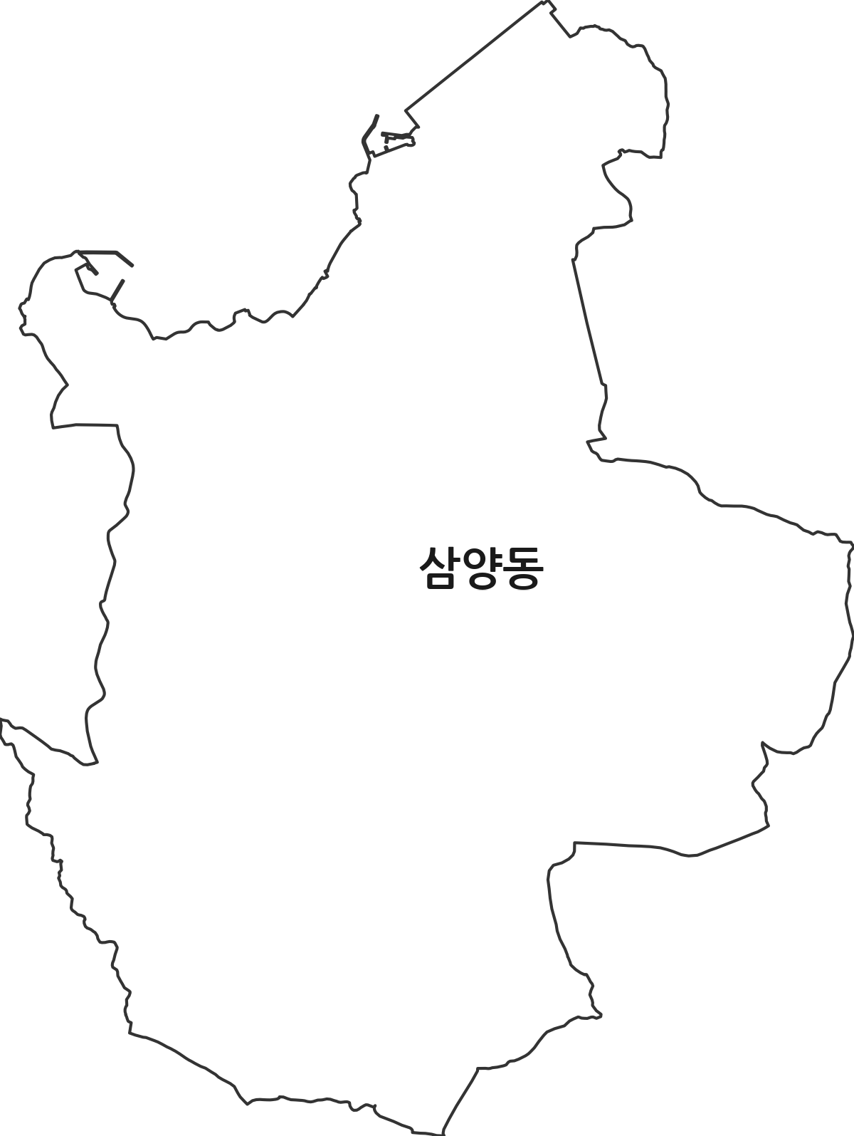 제주특별자치도 제주시 삼양동 행정동 행정구역 경계 지도