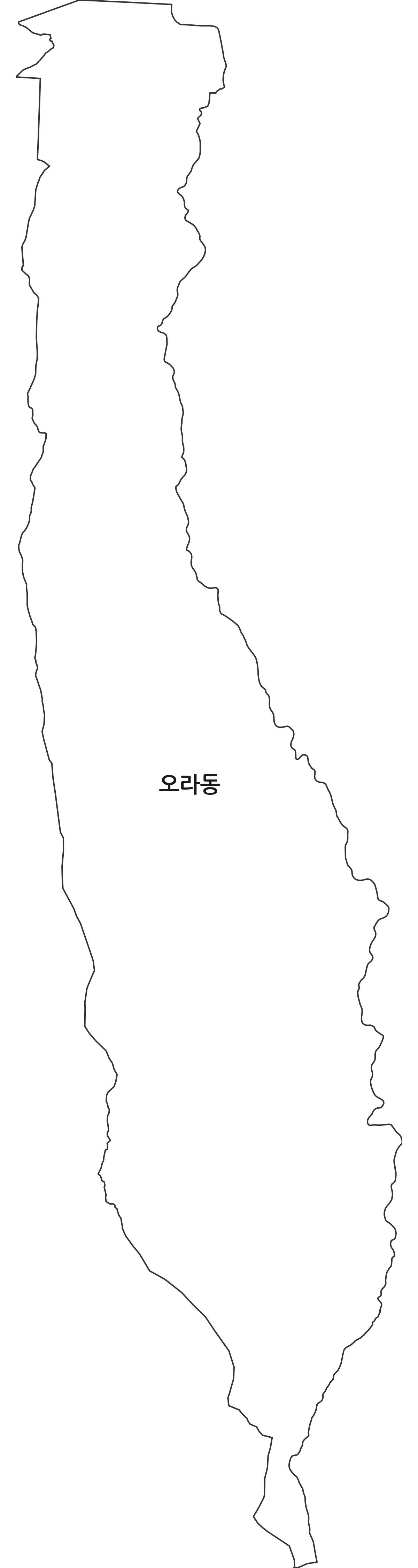 제주특별자치도 제주시 오라동 행정동 행정구역 경계 지도